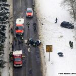 Verkehrsunfall eingeklemmte Person 8 luftbild